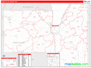 Fond Du Lac County Wall Map Red Line Style